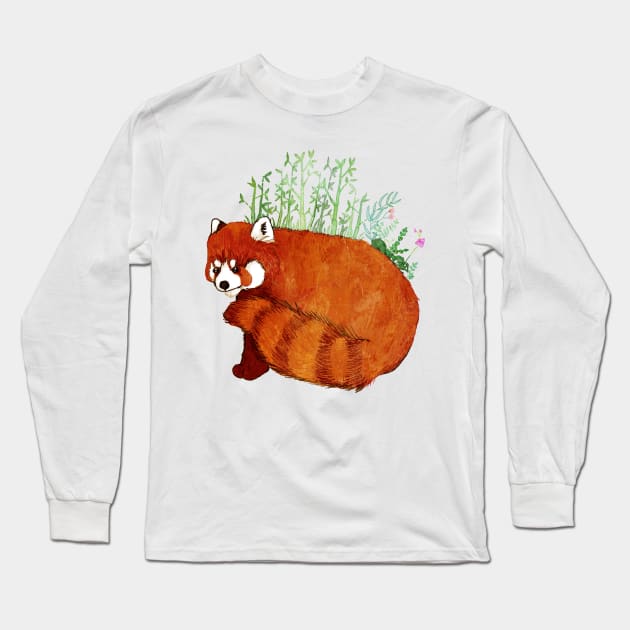 Red Panda Long Sleeve T-Shirt by KatherineBlowerDesigns